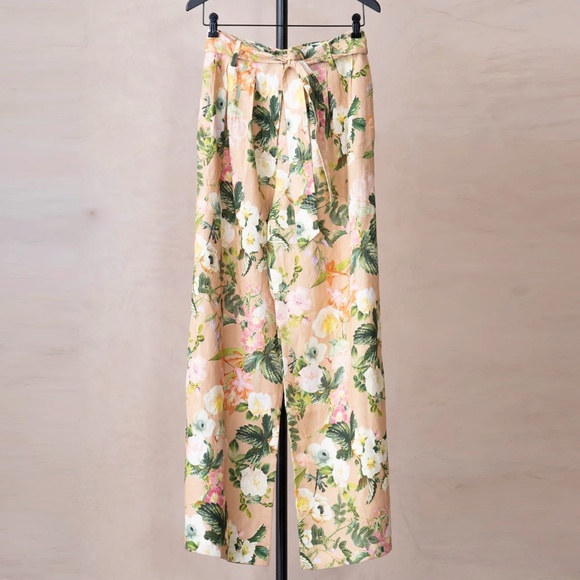 NEW Cara Cara Soho Linen Wide Leg Pants - Ginger Root Kingston Floral Casual - Picture 7 of 8